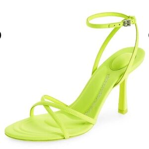 Alexander Wang Dahlia Rhinestone Logo Sandal in 72Q Soft Glowstick